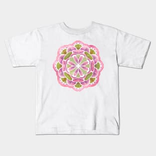 Multi Color Mandala on Black Kids T-Shirt